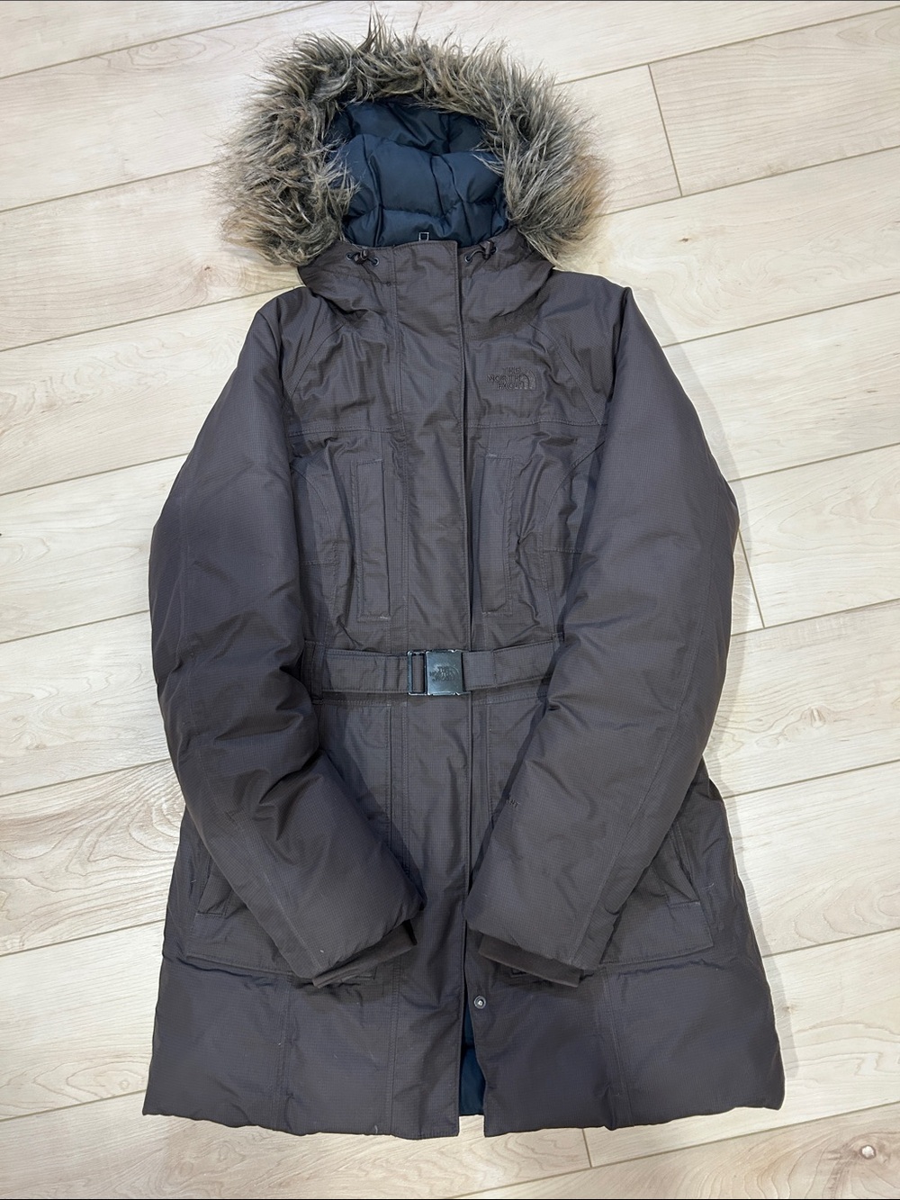 North Face chocolate brown winter coat